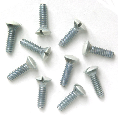 510WCC20 Wallplate Screw, 1/2 in L, Round Head, Slotted Drive, #6-32 Thread, Steel, White